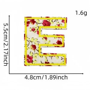 E letter floral cloth stickers 10#