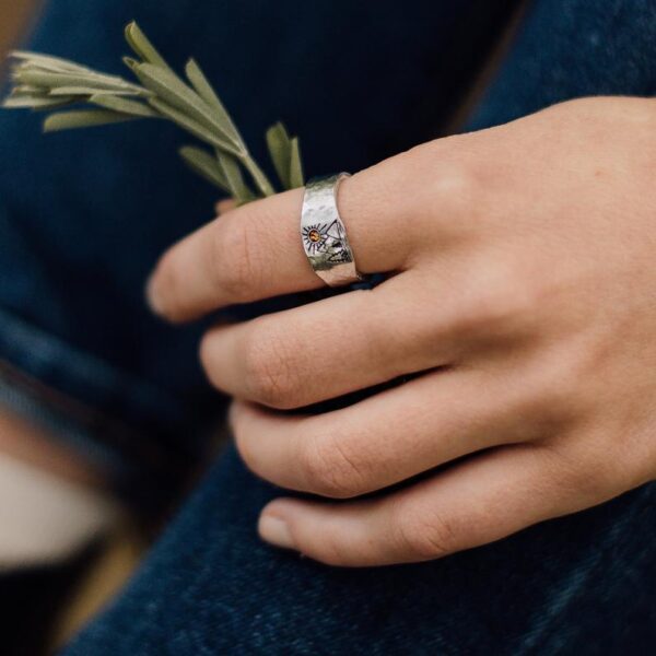 Wholesale Alloy Ring Retro Sunset Valley Design Boutique Resale Wedding Gift
