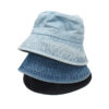 Wholesale Black Washed Denim Fisherman Hat Wide Brim Sun Protection Unisex Stylish