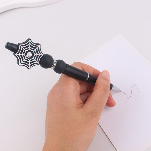 Wholesale Creative Handmade Spider Web Silicone Beaded Rotating Pen  Decorative Office Craft Supply