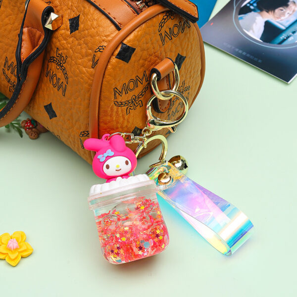 Wholesale Glowing Bubble Bead Liquid Sand Keychain Trendy Car Ornament Decorative Accessory Gift OLY Exclusive