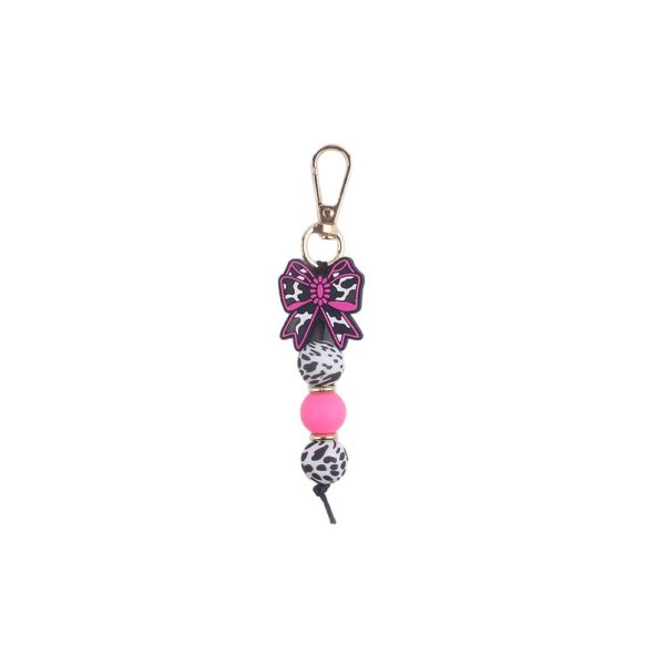 oly-4453592a3ca4c9e5270991650d393c58 Wholesale Silicone Keychain with Denim Style Bow Fashion Accessory for Bags Keys Gifts