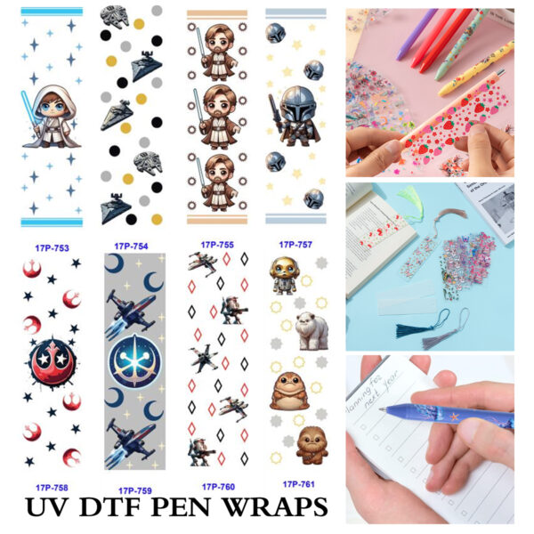 oly-44665ff1c60ee0628b2d20b3ab11f2d7 Wholesale 2/8/16pcs UV DTF Stickers Star Wars Jedi & Mandalorian Graphics Pen and Bookmark Stickers OLY Exclusive