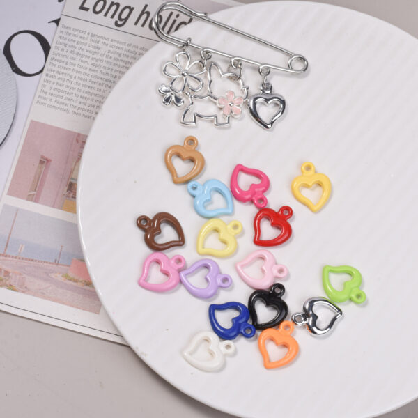 oly-447aca6353492def7cc4bc46b4338ad6 Wholesale Acrylic Heart Pendant Beads Mixed Color for DIY Jewelry Making Boutique Accessory
