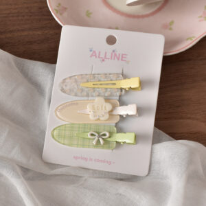 3 # Yellow and green flower seamless clip-3pcs