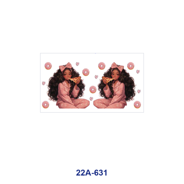oly-447f74bbfbfd17c4378341702a5d1d1d Wholesale 5pcs Cozy Warm Tone Cartoon Lounge Girl Donut Popcorn Bow Daisy Sunflower Check Border Assorted Decor Prints 16oz Cup UV DTF Wraps