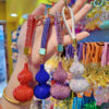 Wholesale Diamond Gourd Metal Keychain Red Car Key Accessory Bag Charm for Resale