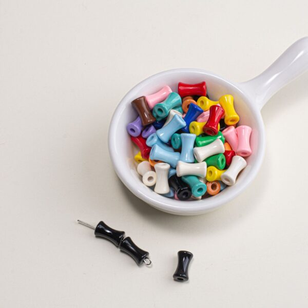 oly-4493f11c3831eb065f7e4f2d25d5688c Wholesale Electroplated Acrylic Loose Beads Mixed Color Bamboo Joint DIY Jewelry Making Accessory