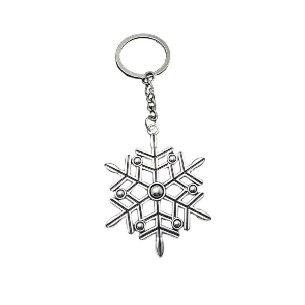 oly-4497bea4037a9423b29b77ef2af7ed94 Wholesale Retro Silver Snowflake Pendant Keychain Zinc Alloy Car Key Accessory