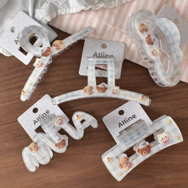 oly-44a4d8f44a9faa4d04485c28d23361a2 Wholesale Acrylic Hair Claw Clip with Cute Bear Nightcap Design Chic Fashion Accessory for Women
