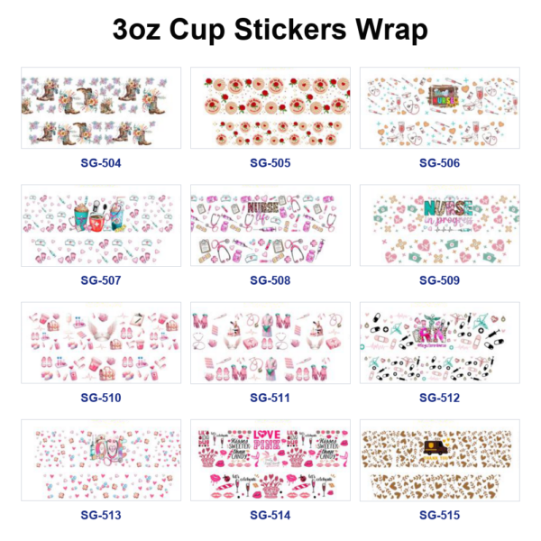 Wholesale 8pcs Kawaii Medical Element 3oz Cup Stickers Wrap