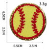 oly-44c1fa11247451416f43f048805a811e Wholesale Fashion Yellow Round Softball Chenille Embroidered Patch DIY Fabric Applique, Boutique Craft Supply