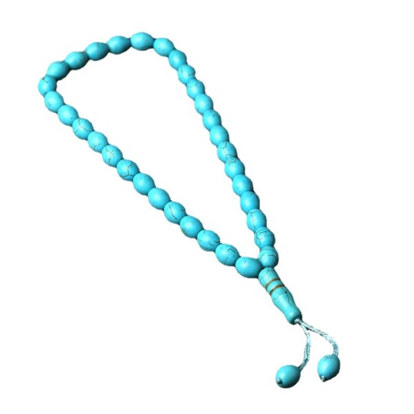 oly-44c48f519a7d72467b7f81d054c8f073 Wholesale Islamic Style Turquoise Bead Bracelet 33 Beads Wedding Jewelry Accessory