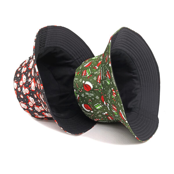 Wholesale Chic Christmas Pattern Fisherman Hat with Santa Deer Snowman Print Unisex Sun Hat for Everyday Use