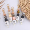 Wholesale Silicone Beaded Keychain Bracelet Leopard Print Korean Style Bag Charm Graduation Gift