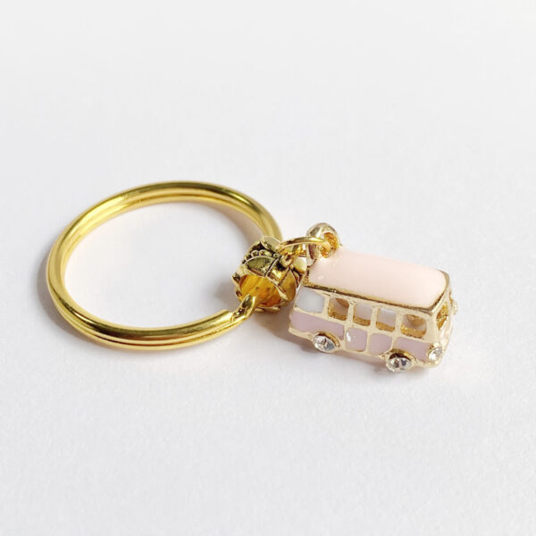 Wholesale Alloy Cartoon Bus Car Keychain European Style Key Ring for Everyday Use