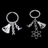 Wholesale Modern Science Lab Flask Microscope DNA Biologist Keychain Alloy Car Key Accessory