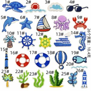 Ocean animal cloth patch set 26 pieces