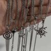 Wholesale Stainless Steel Y2K Star Necklace Set, Punk Thick Chain, 6 Pcs, Fashion Jewelry Accessory