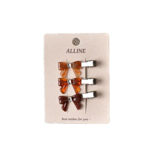oly-44ffdf254fb06666dfb48170d139f1ff Wholesale 3-Pack! Caramel Color Cute Star Bow Hair Clips, Side Clips, Girly Duckbill Clips, Bangs Clips, Hair Accessories
