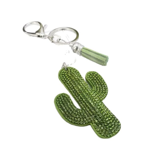 Wholesale Rhinestone Cactus Keychain Bag Charm Jewelry Accessory Gift
