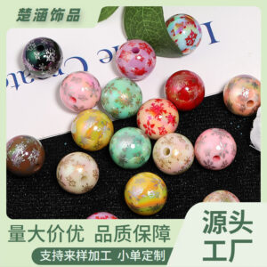 oly-450fee24dc7b2394bc4a6b8191672bb7 Wholesale Christmas Snowflake Acrylic Beads Random Mixed Colors for DIY Jewelry Craft