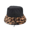 Wholesale Fleece Lined Leopard Print Fisherman Hat Winter Warm Wide Brim Outdoor Travel Fashion Gift