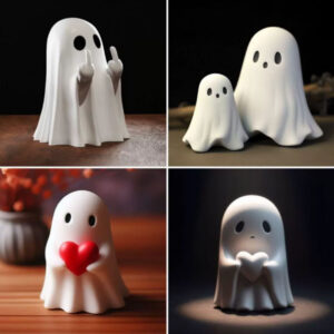 Wholesale Halloween Funny Middle Finger Ghost Statue Resin Decorative Ornament Gift for Party Boutique Resale