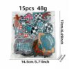 oly-45475cc384711a8e12d16eb5b2dbd58b Wholesale Western Cowboy Patch Set - Cartoon Cow Skull & Checkerboard Embroidery - 15 Pieces DIY Craft Supply for Resale
