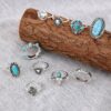 oly-454c3c39b9f51d6235d2bd51ed403fd2 Wholesale Vintage Turquoise Geometric Ring Set 10 Piece Jewelry Accessory for Boutique Resale