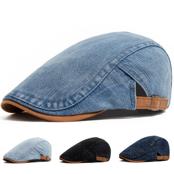 oly-455bebc966afe91132ab170a686c333c Wholesale Retro Denim Beret Hat Adjustable Blue Unisex Fashion Accessory