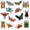 oly-4561eda614e3ad0911cff1a4e7bf0d5a Wholesale Retro Insect Embroidered Patches Set of 14 Decorative Appliques for Clothing DIY