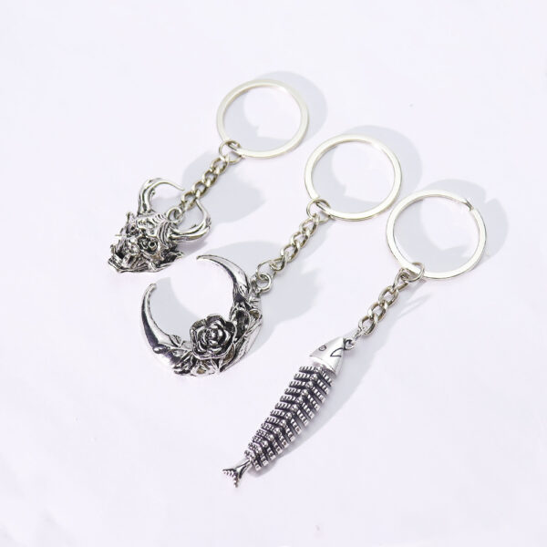 Wholesale Fish Bone Keychain Pendant Zinc Alloy Retro Style Bag Charm Decorative Accessory