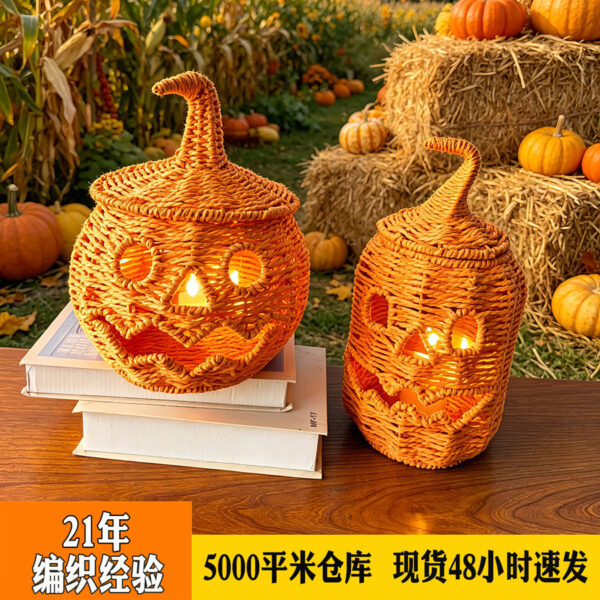 Wholesale Decorative Paper Pumpkin Lantern for Autumn Harvest Home Decor Resale