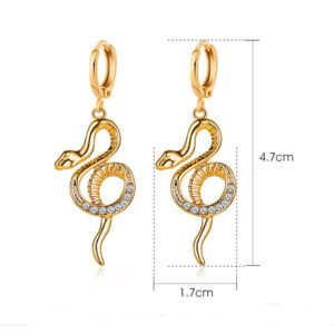Wholesale Silver Snake Design Long Drop Earrings Trendy Jewelry Accessory for Boutique Resale