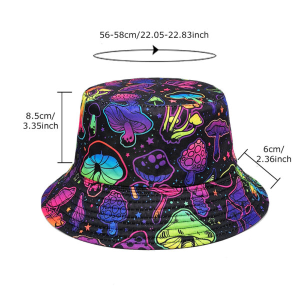 Wholesale Colorful Mushroom Print Fisherman Hat Unisex Sun Hat Wide Brim Outdoor Summer Everyday Fashion Accessory Gift