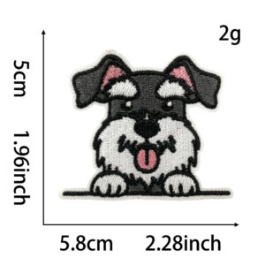 Heated melt glue *grey pink * no rules * schnauzer * flat embroidery