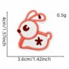 Wholesale Polyester Embroidered Cartoon Rabbit Flower Cloth Patches Set of 60 for DIY Clothing Bag Decoration