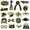 oly-45afda35ce7edde37c24e7833d27e62b Wholesale Graduation Season Embroidered Patches – Black Gold Cartoon Design, Polyester Thread, Hot Melt Backing, for Caps & Bags