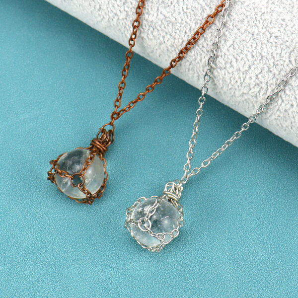 Wholesale Vintage Natural White Crystal Drop Pendant Necklace Handmade Jewelry Accessory for Gift Boutique