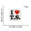 Wholesale Polyester English Letter Cloth Stickers Heart Patch Fashion DIY Accessory for Hat Boutique Gift