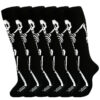 Wholesale Polyester Cartoon Print Halloween Skeleton Mid Calf Socks for Unisex Sweat Absorbing Gift