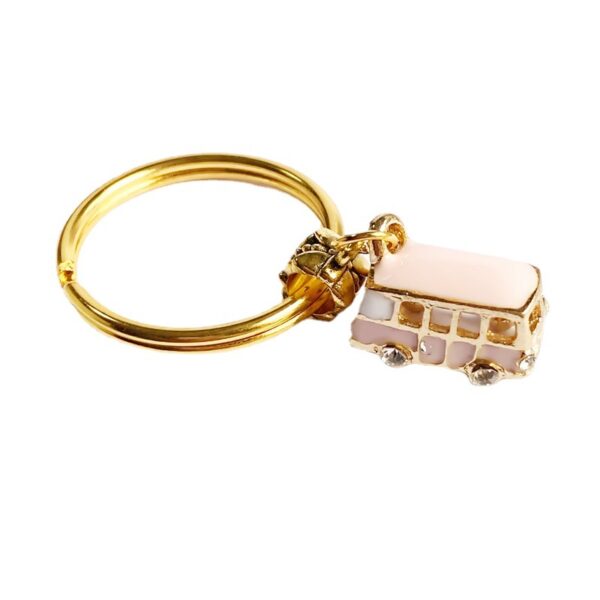 Wholesale Alloy Cartoon Bus Car Keychain European Style Key Ring for Everyday Use