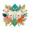oly-46089dfffe82225c1dc45b6f5d35df52 Wholesale Polyester Thread Embroidered Patches 16pcs Garden Floral Design with English Slogan for Clothing Decoration Gift
