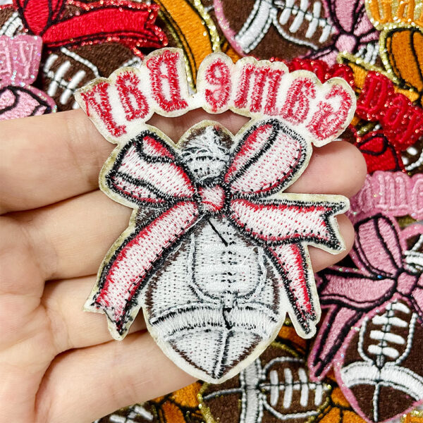 oly-46183b62403a1752c1b6923ef53899fc Wholesale Stylish Gameday Football Embroidered Patch Iron-On DIY Accessory for Clothing
