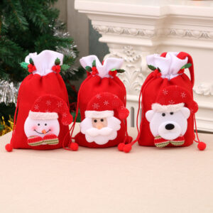 Wholesale Santa Claus Christmas Gift Bags Decorative Drawstring Bags for Holiday Gifts & Resale
