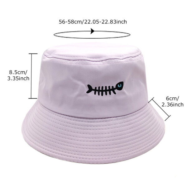 Wholesale Unisex Retro Fishbone Embroidery Bucket Hat Sun Protection Casual Style Boutique