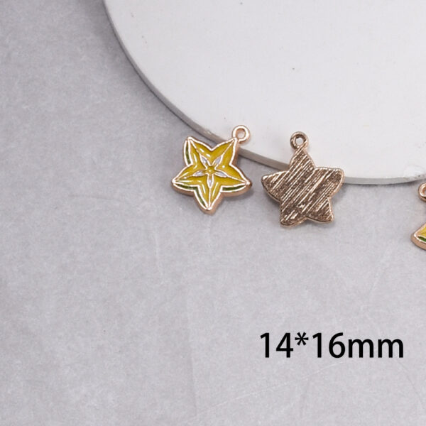oly-462ea8643f56cf9f2132f1f52989818c Wholesale Alloy Fruit Starfish Charms Enamel Pendants for DIY Jewelry Making