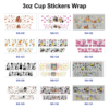 Wholesale 8pcs Lovely Forest Animals 3oz Tumbler Stickers Wrap