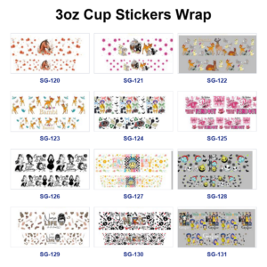 Wholesale 8pcs Lovely Forest Animals 3oz Tumbler Stickers Wrap
